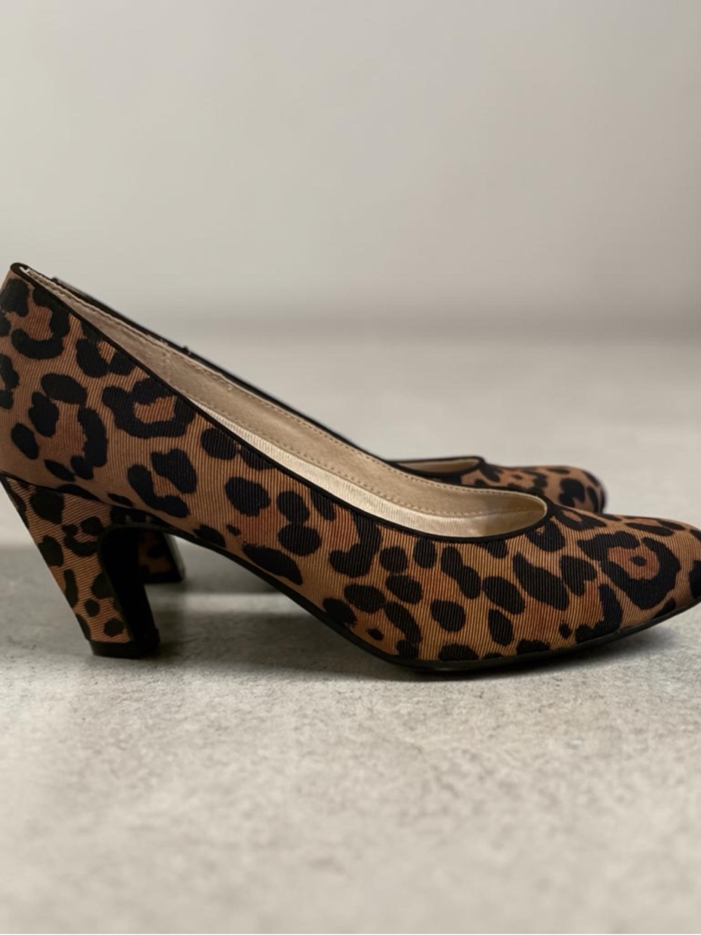 Life Stride Leopard Print Mid Heel Pumps - Brown & Black